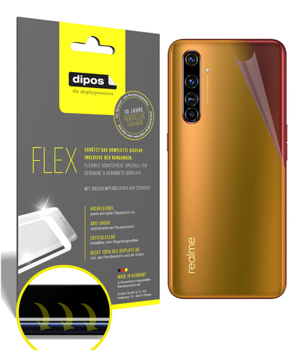 Klare Displayschutzfolie von dipos passend für Oppo Realme X50t 5G Rückseite, 100% Displayabdeckung und blasenfreie Montage