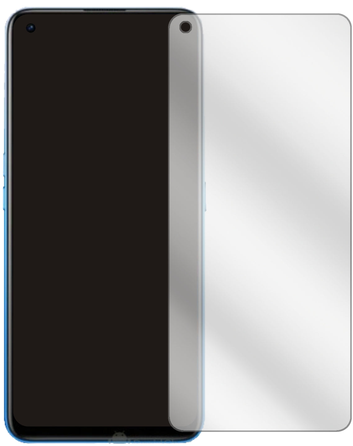 OppoRealme X7 Pro mit aufgebrachter dipos Displayschutzfolie, glasklare Darstellung ohne Einschränkungen