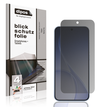 Blickschutzfolie von dipos passend für Oppo Reno15c, präziser Zuschnitt und blasenfrei montiert