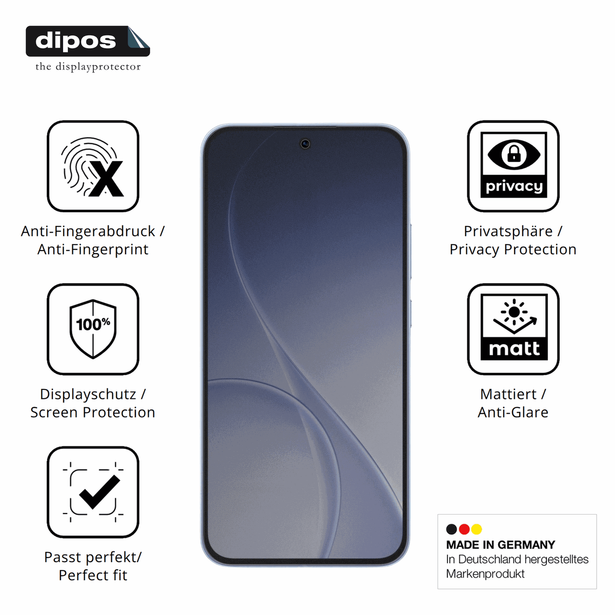 Blickschutzfolie für Oppo Reno15 F matt Schutzfolie Privacy