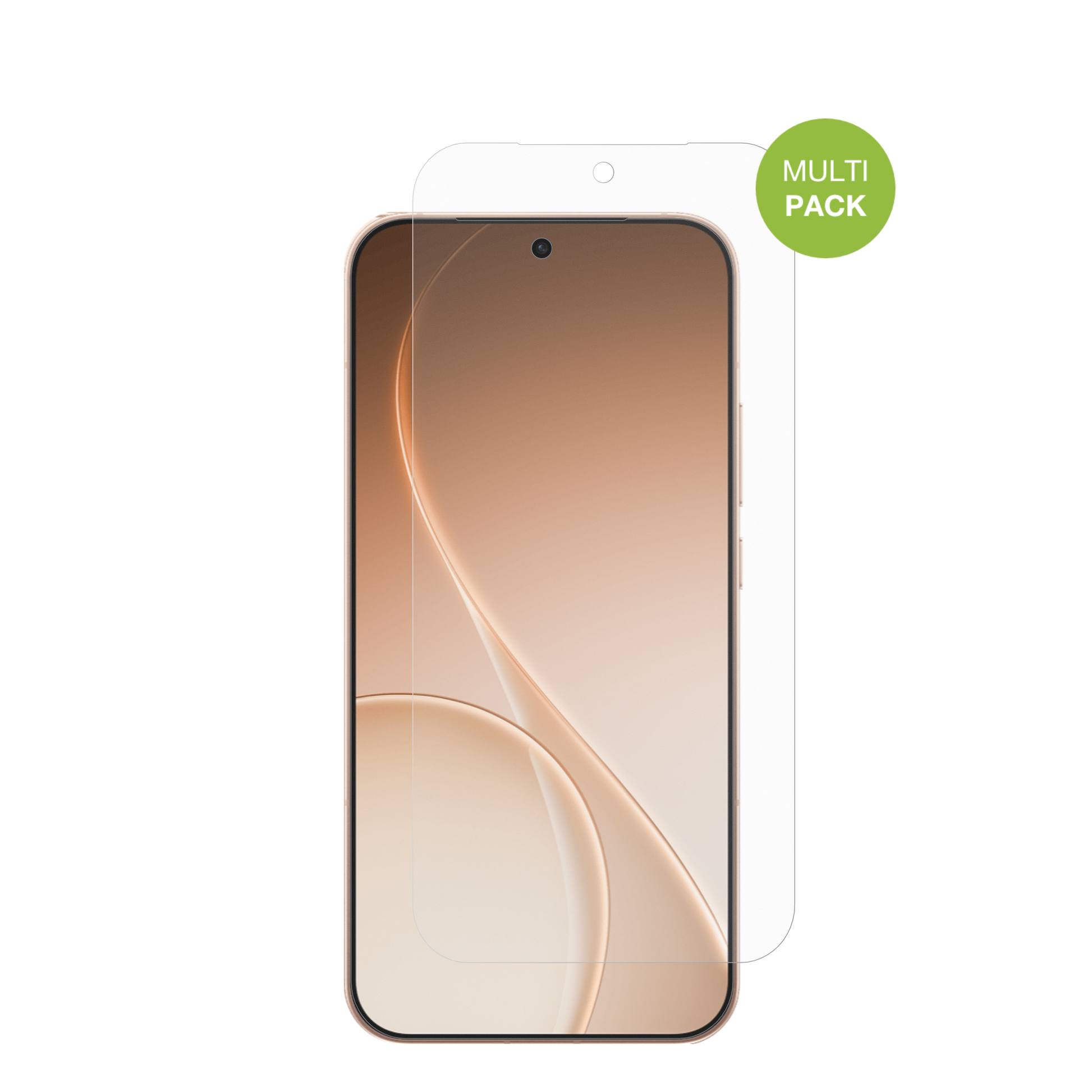 OppoReno 15 FS mit aufgebrachter dipos Displayschutzfolie, die lästige Fingerabdrücke minimiert