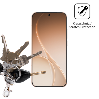 Schutz gegen Kratzer auf dem Oppo Reno 15 FS Glas durch Schlüssel oder Ähnliches
