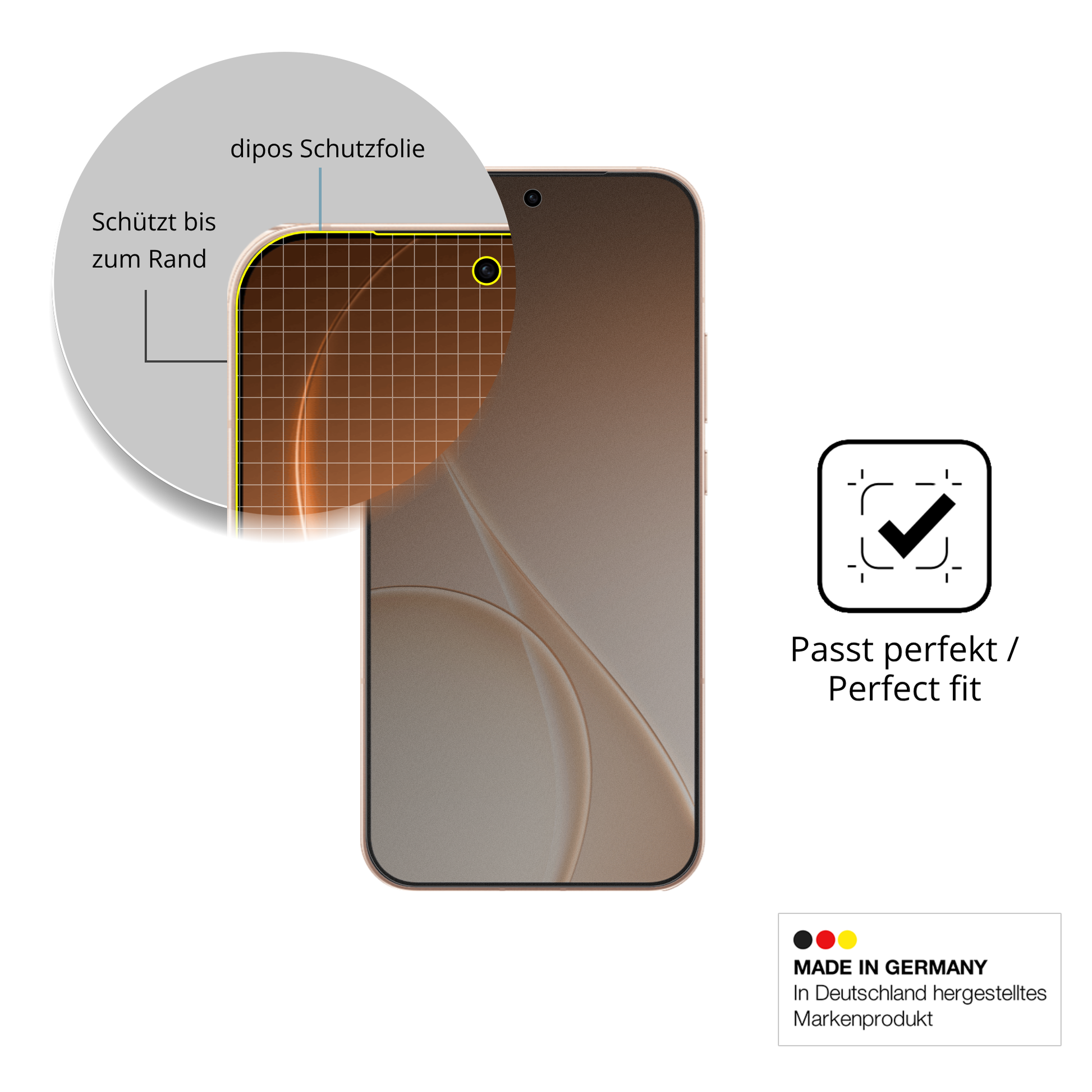 Schutz gegen Kratzer auf dem Oppo Reno 15 FS Glas durch Schlüssel oder Ähnliches