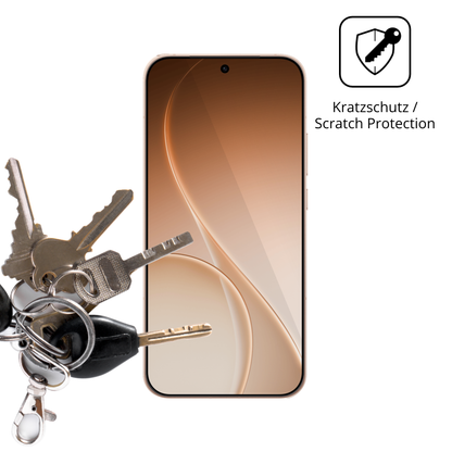 Schutz gegen Kratzer auf dem Oppo Reno 15 FS Glas durch Schlüssel oder Ähnliches