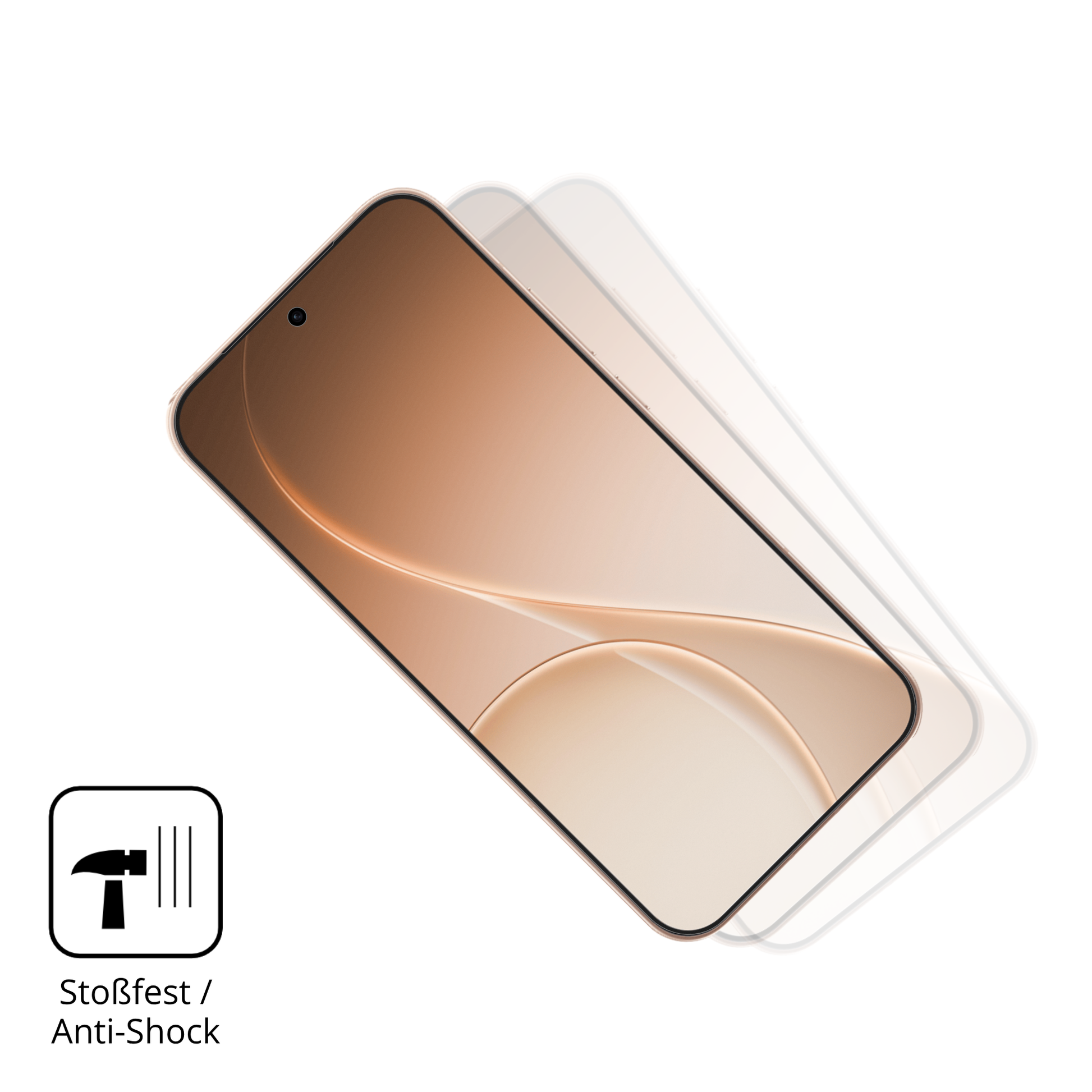 Schutz gegen Kratzer auf dem Oppo Reno 15 FS Glas durch Schlüssel, Stöße gegen die Tischkante oder Stürze