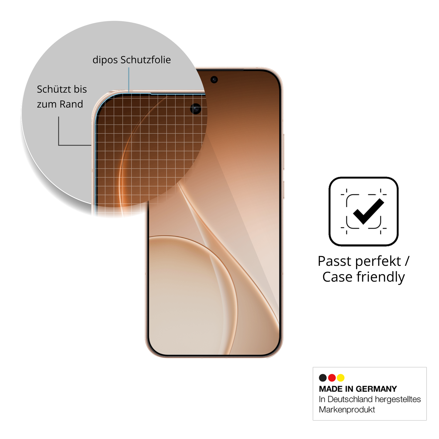 Besonders flexibler Displayschutz mit Anti-Shock-Schicht im Materialmix