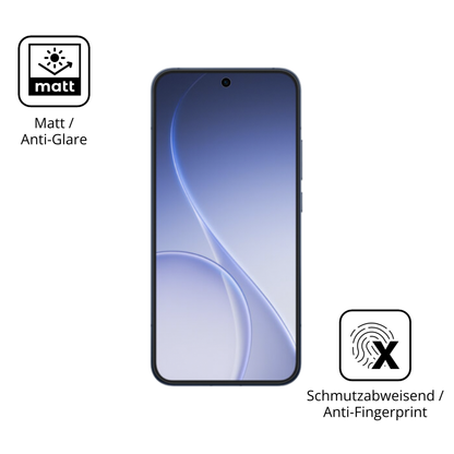 Dünne und entspiegelnde Folie passend zugeschnitten für Oppo Reno 15 Pro