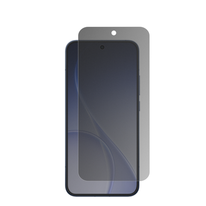 OppoReno 15 Pro mit aufgebrachtem dipos Displayschutz, der seitliche Einblicke blockiert