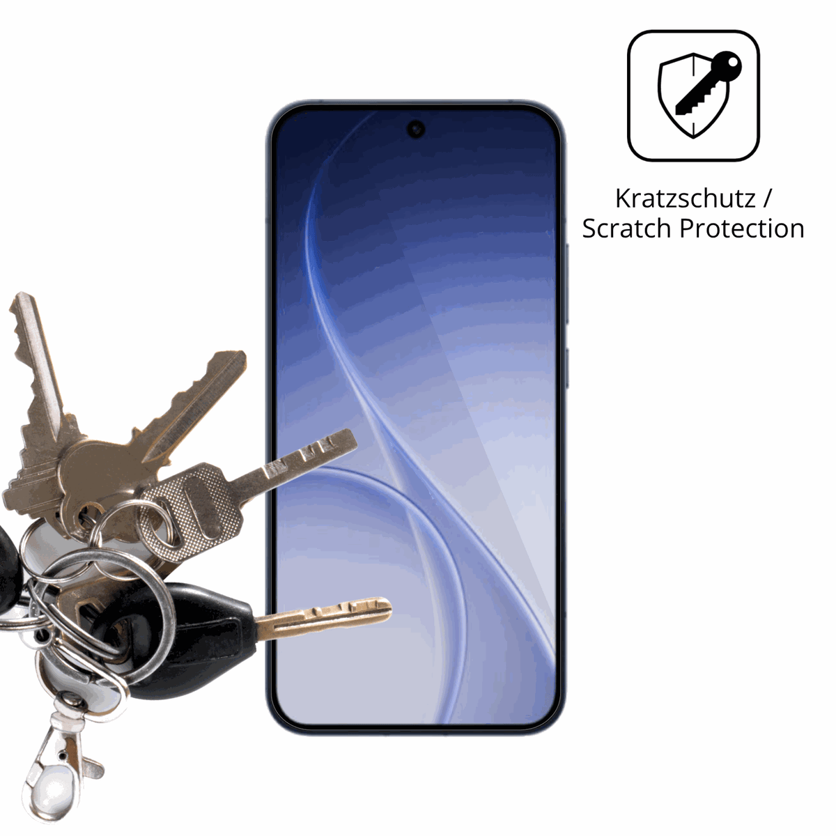 Schutz gegen Kratzer auf dem Oppo Reno 15 Pro Glas durch Schlüssel oder Ähnliches