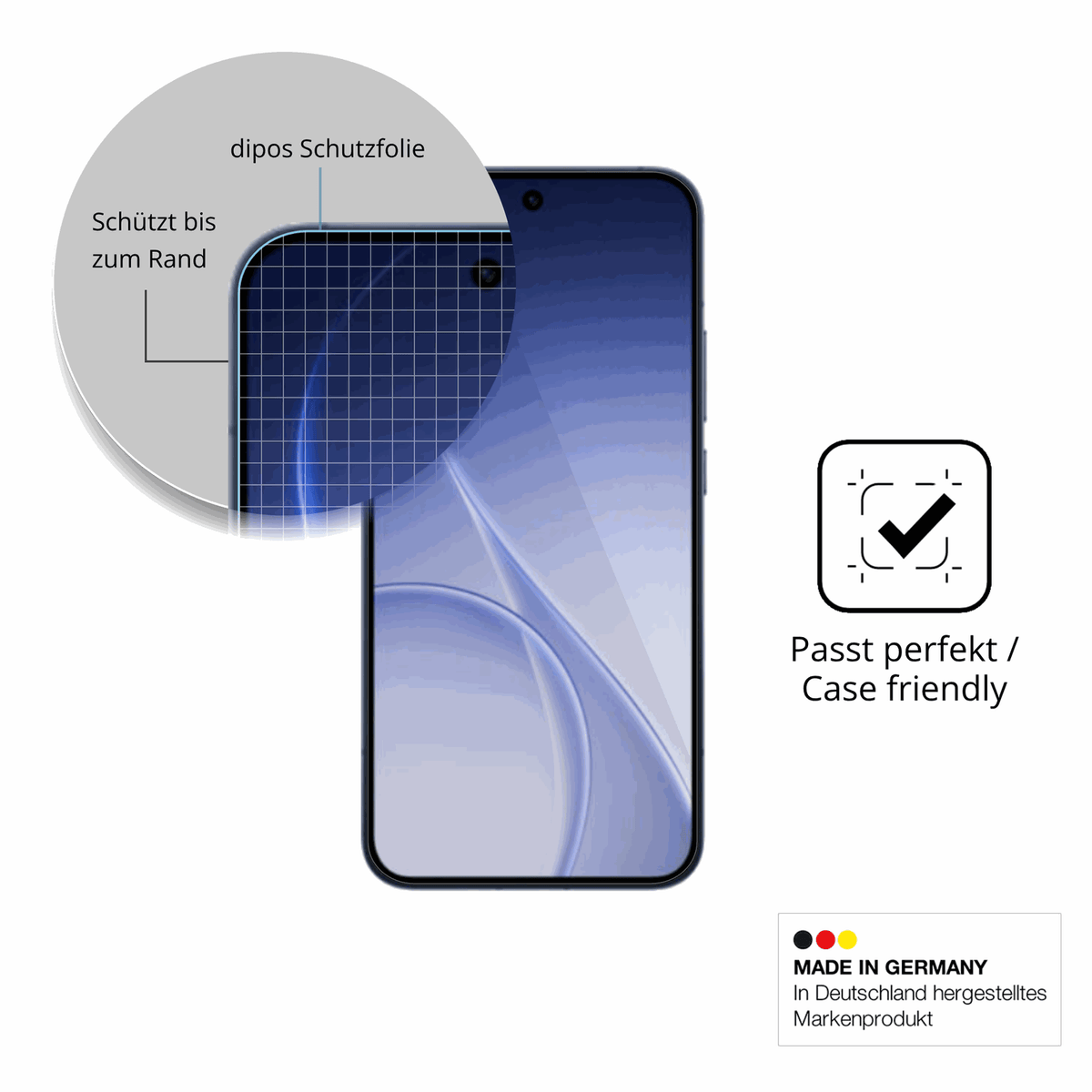 Besonders flexibler Displayschutz mit Anti-Shock-Schicht im Materialmix