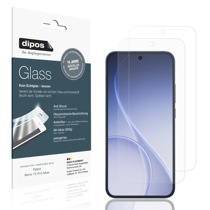 Matte Displayschutzfolie von dipos passend für Oppo Reno 15 Pro Max, 9H kratzfest und blasenfrei montiert