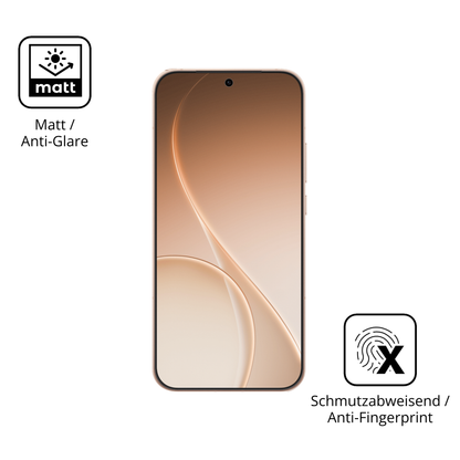 Dünne und entspiegelnde Folie passend zugeschnitten für Oppo Reno 15 FS