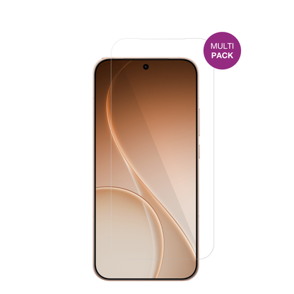 OppoReno 15 FS mit aufgebrachter dipos Displayschutzfolie, glasklare Darstellung ohne Einschränkungen