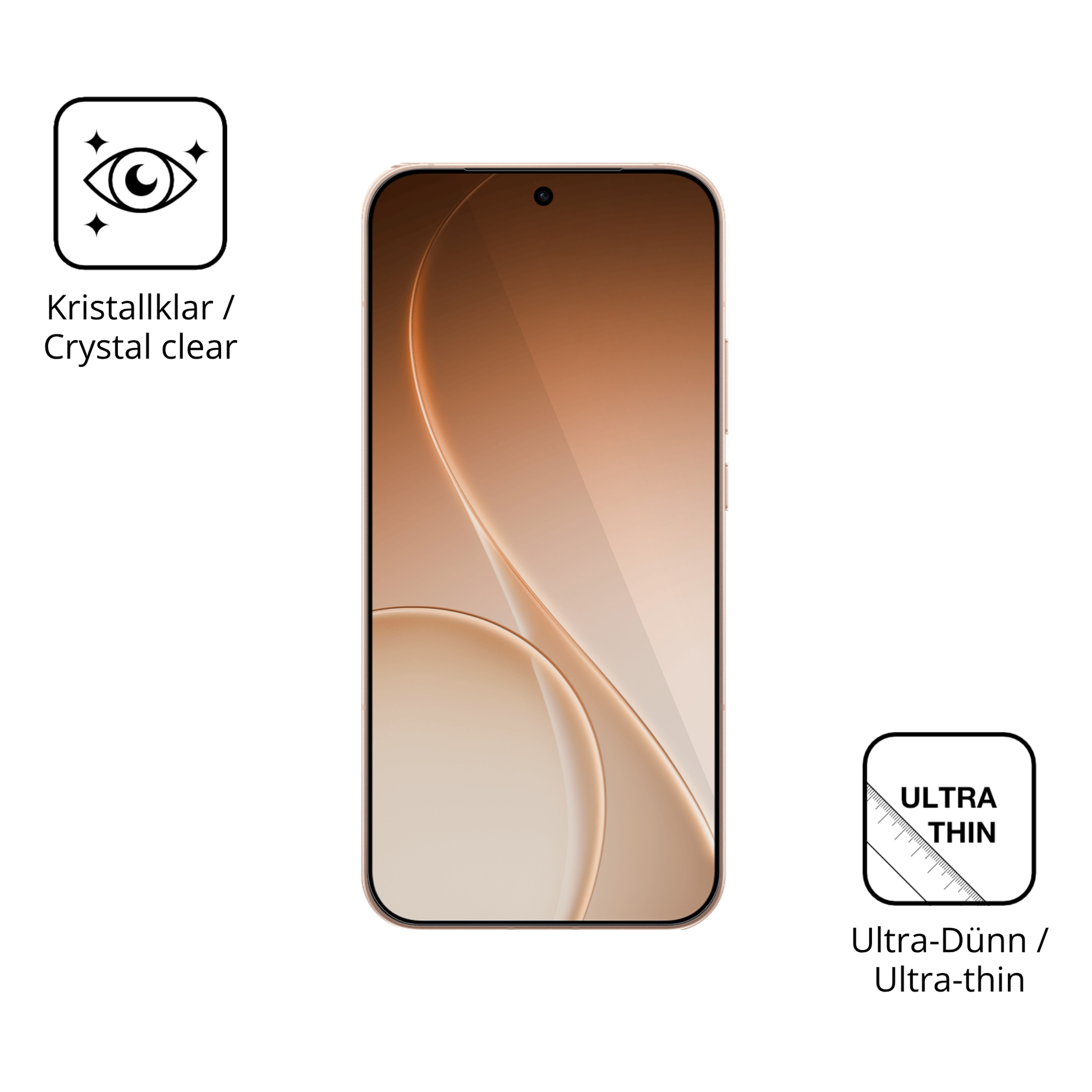 Dünne und klare Folie passend zugeschnitten für Oppo Reno 15 FS