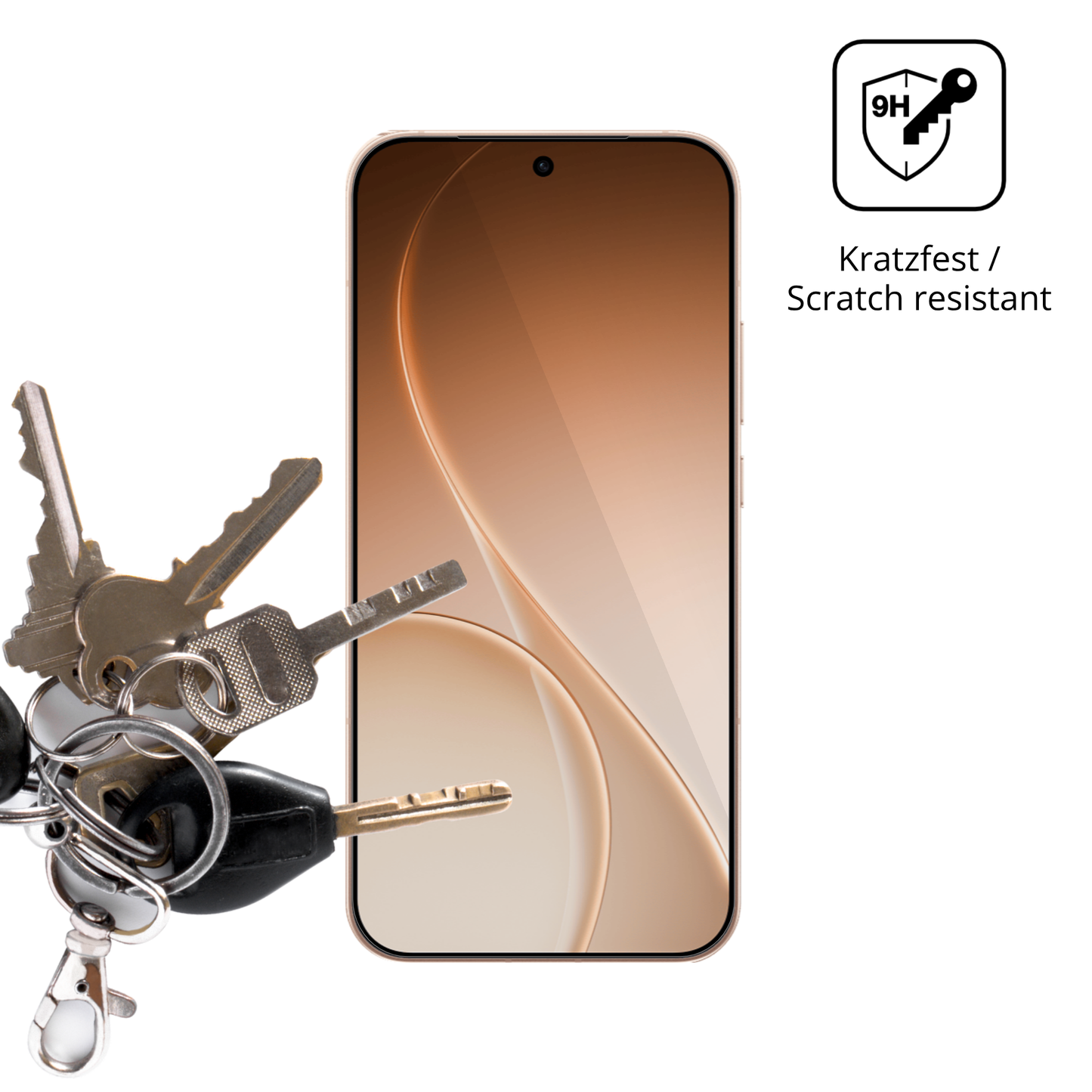 dipos Displayschutz für Oppo Reno 15 FS, transparente Oberfläche, perfekte Passform auch für die Rundungen