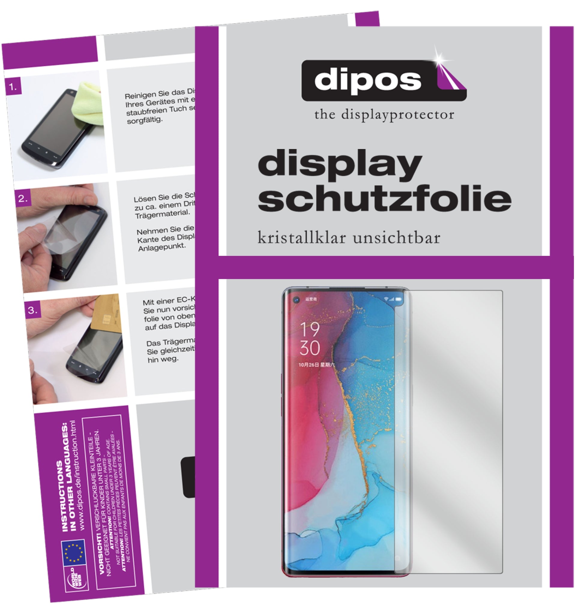 Kristallklare, dünne Schutzfolie: Kratzfest & passgenau für Oppo-Reno3 Pro