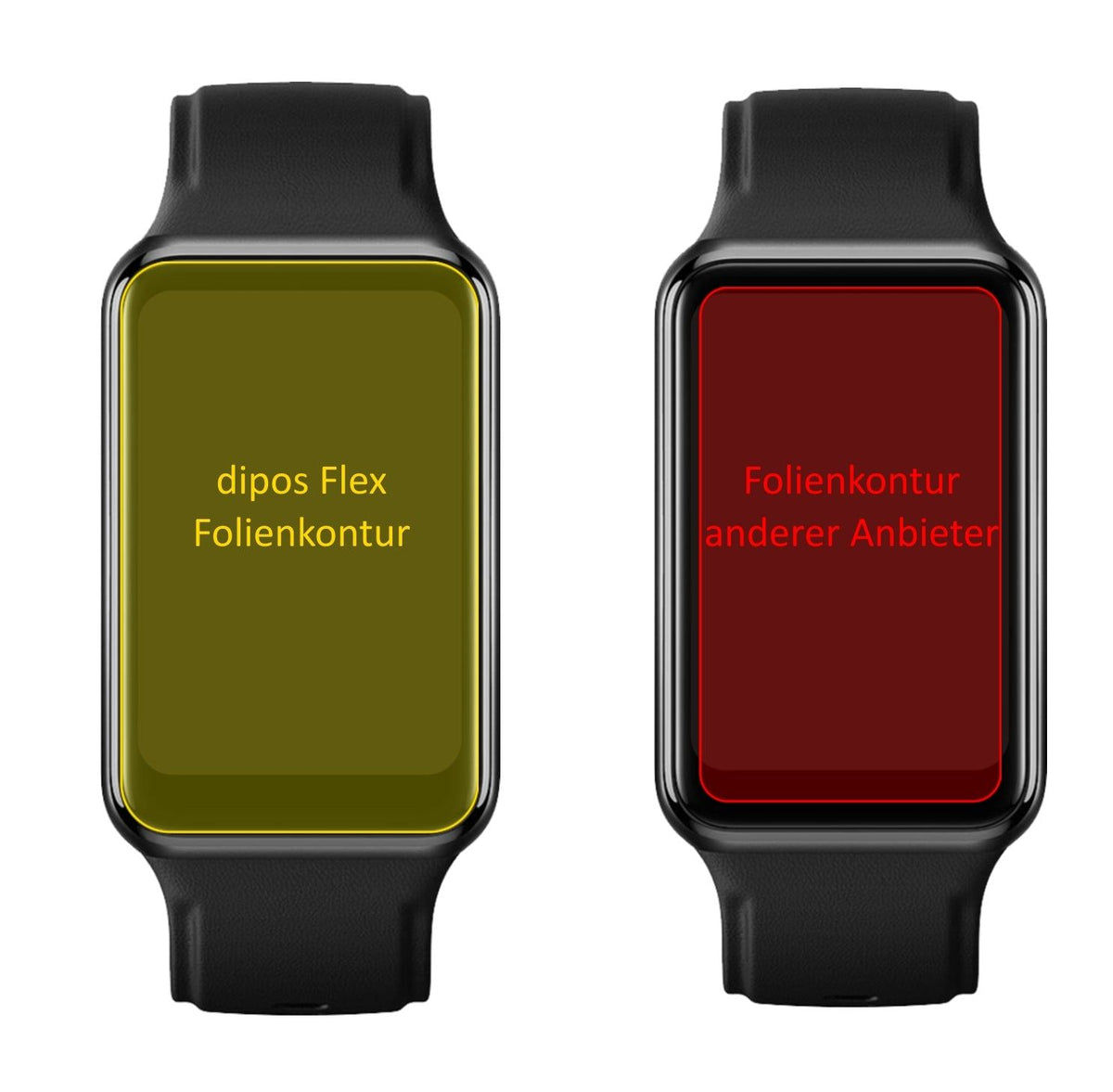 2x 3D Full Cover Schutzfolie für Oppo Watch Free