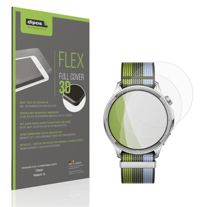 Matte Displayschutzfolie von dipos passend für Oppo Watch S, 100% Displayabdeckung und blasenfreie Montage