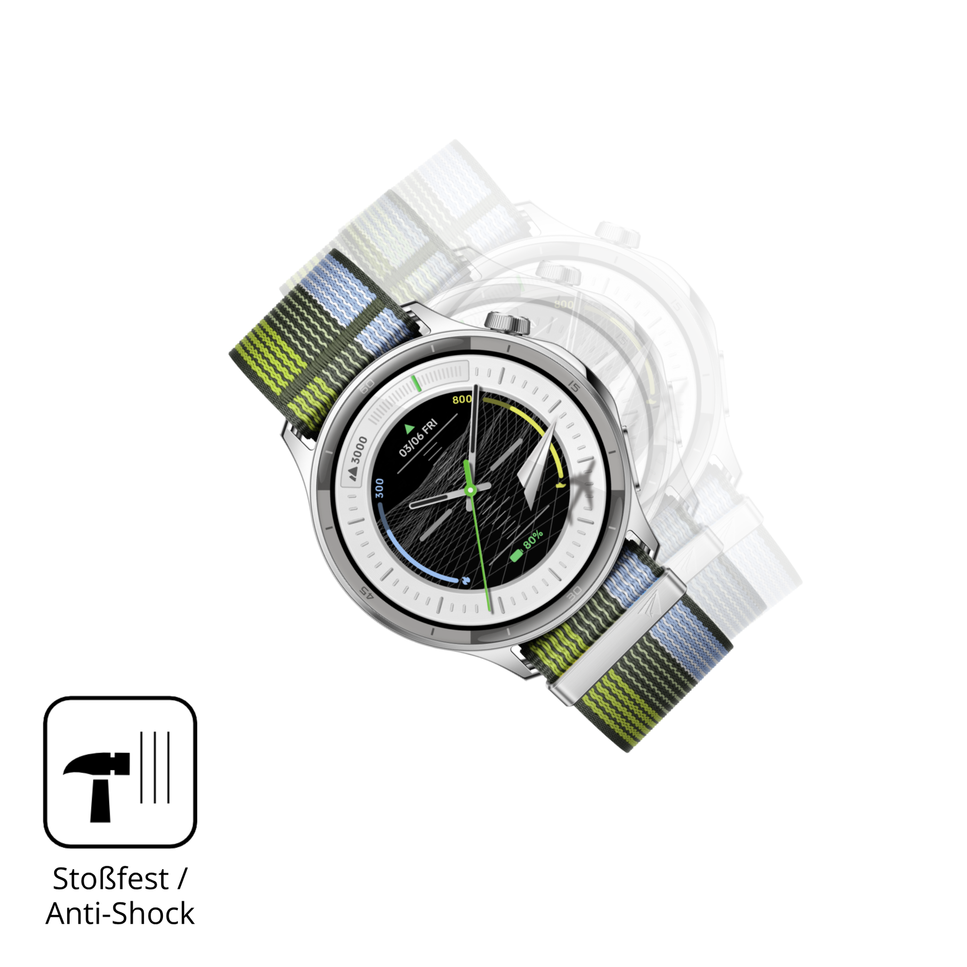 Schutz gegen Kratzer auf dem Oppo Watch S Glas durch Schlüssel oder Ähnliches