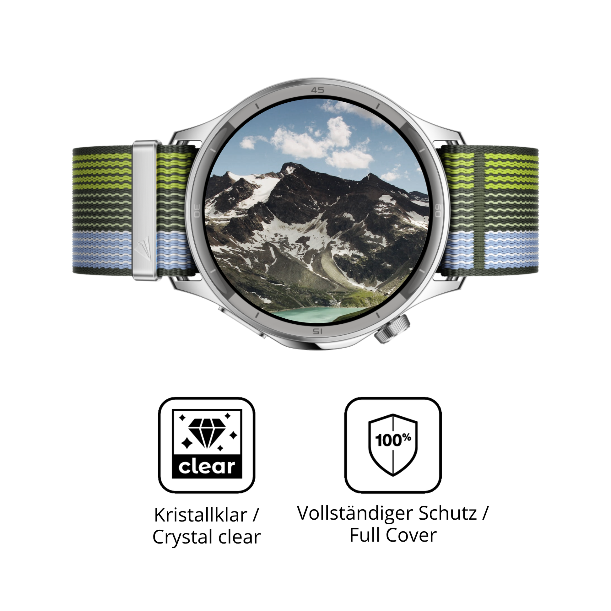 Dünne und klare Folie passend zugeschnitten für Oppo Watch S