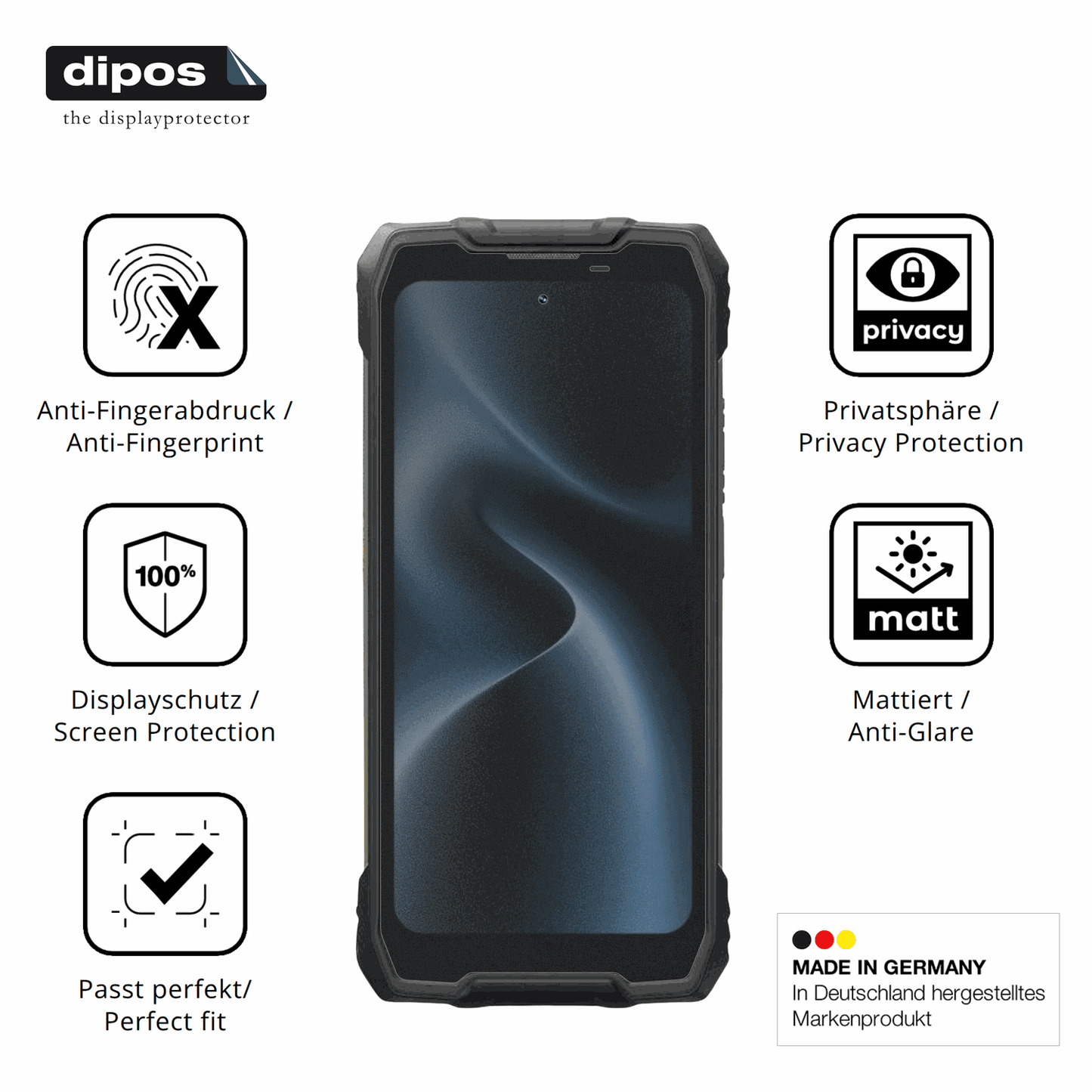 Blickschutzfolie für Oscal Pilot 5 matt Schutzfolie Privacy