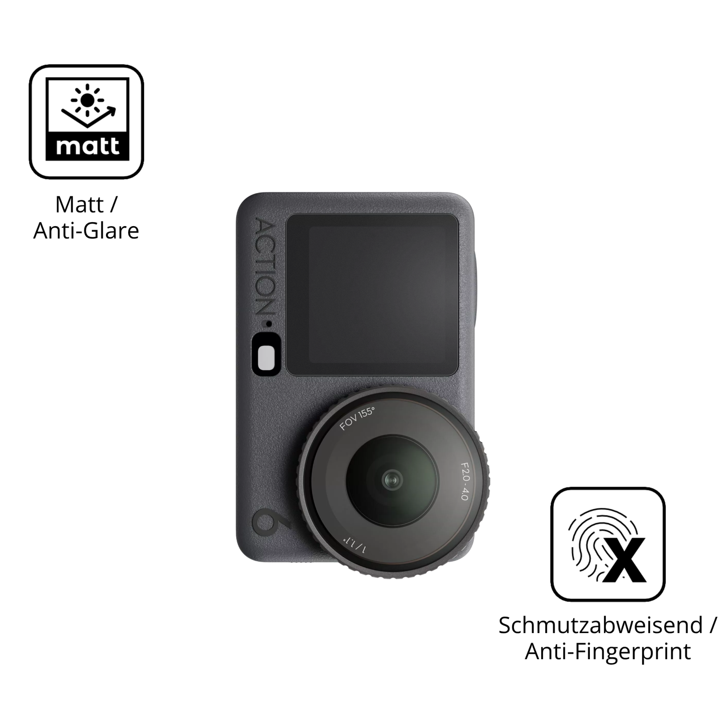 9H Hartbeschichtete, flexible Folie passend zugeschnitten für osmoaction 6