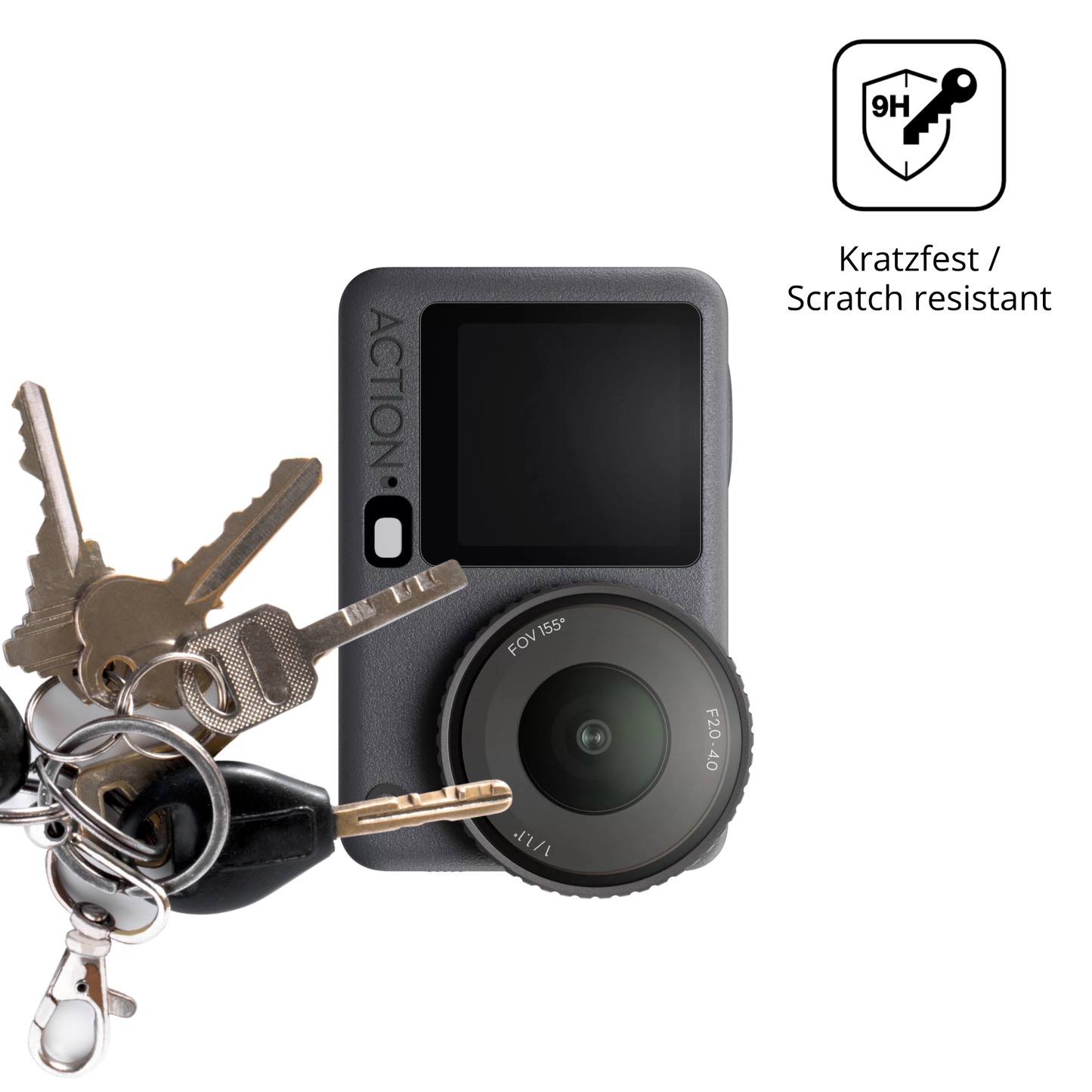 dipos Displayschutz für osmoaction 6, transparente Oberfläche, perfekte Passform auch für die Rundungen