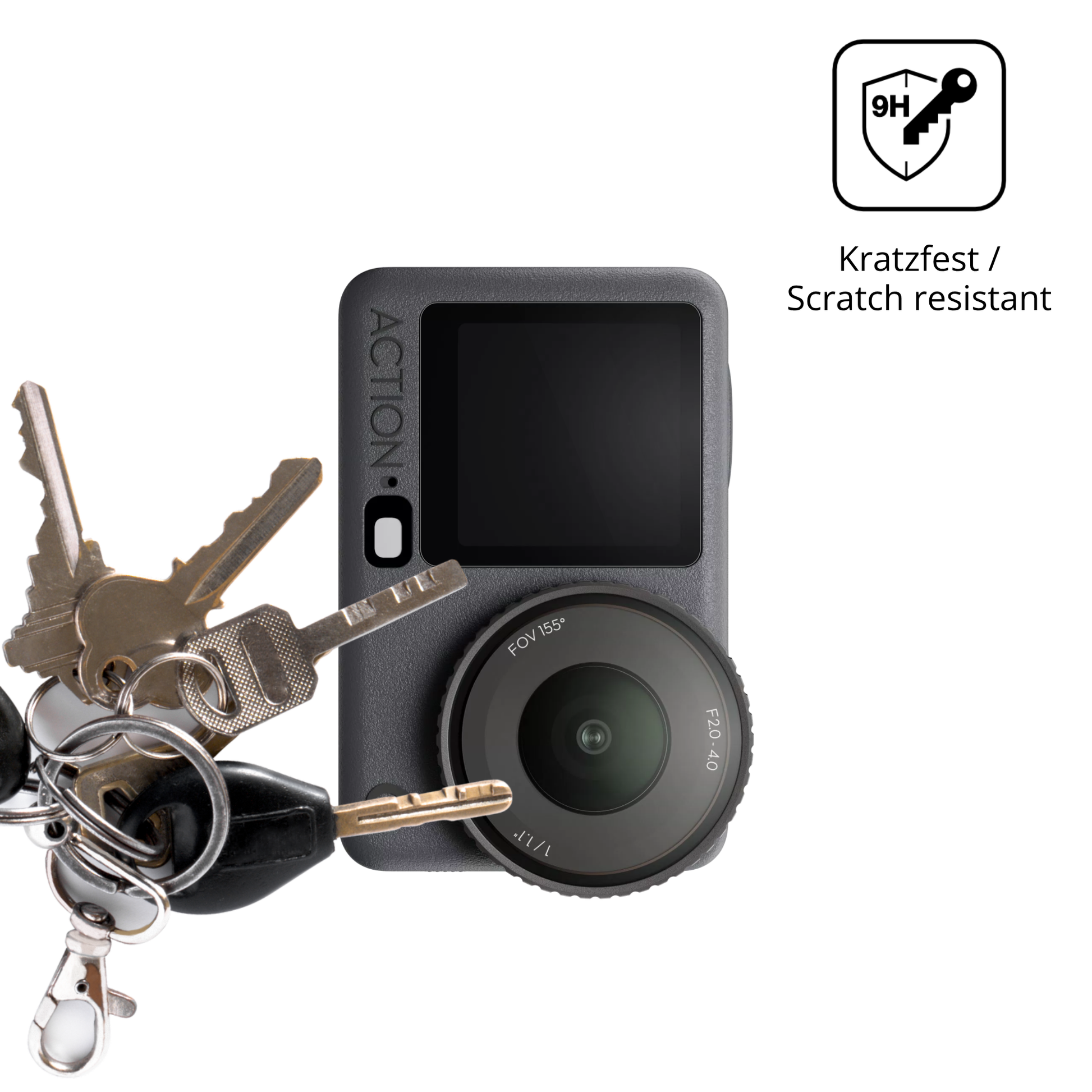 dipos Displayschutz für osmoaction 6, transparente Oberfläche, perfekte Passform auch für die Rundungen