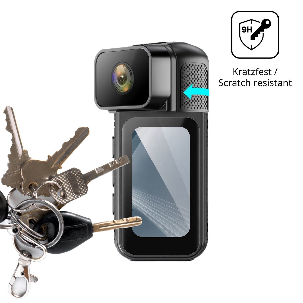 dipos Displayschutz für Ouitble Mini Action Cam, transparente Oberfläche, perfekte Passform auch für die Rundungen