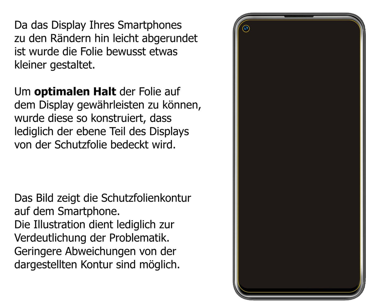dipos Displayschutz für Oukitel C21 Pro, transparente Oberfläche, perfekte Passform auch für die Rundungen