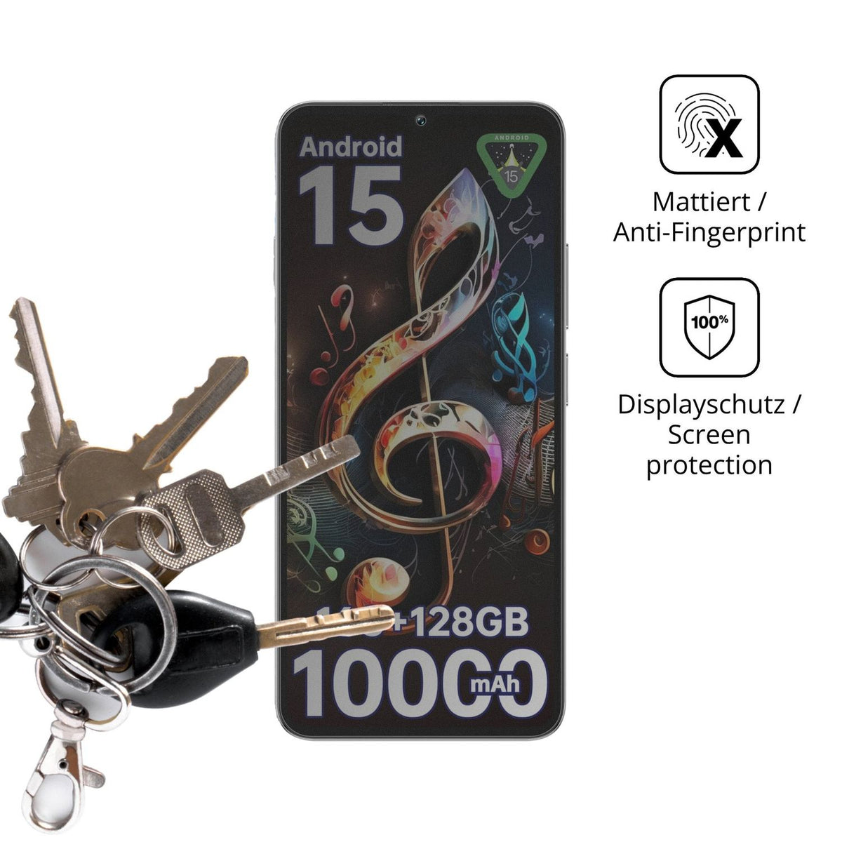 dipos Displayschutz für OUKITEL C60, mattierte Oberfläche, Blickschutzfilter und perfekter Passform