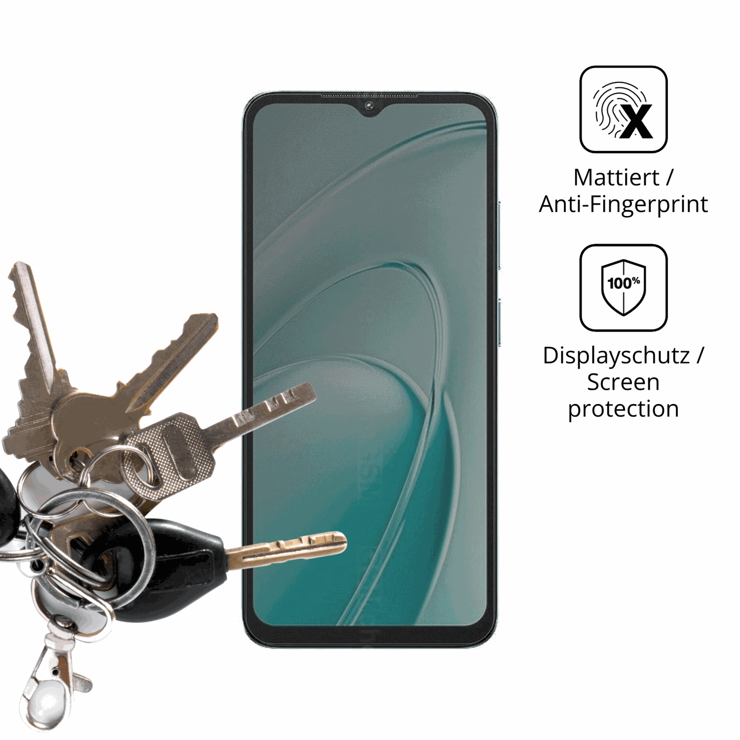 dipos Displayschutz f�r Oukitel C7, mattierte Oberfl�che, Blickschutzfilter und perfekter Passform