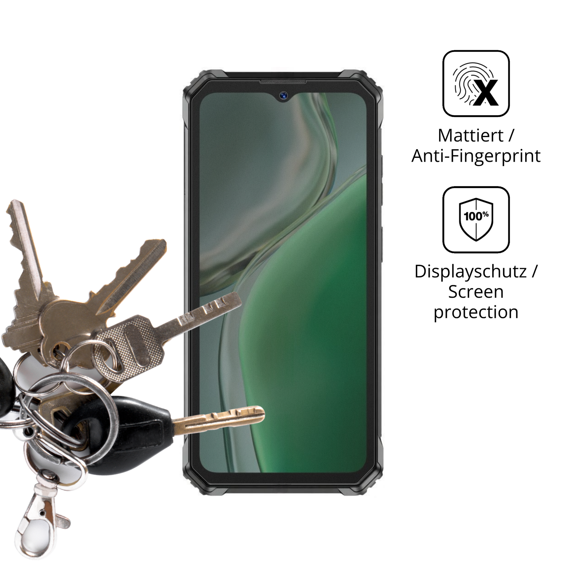 dipos Displayschutz für Oukitel G7, mattierte Oberfläche, Blickschutzfilter und perfekter Passform