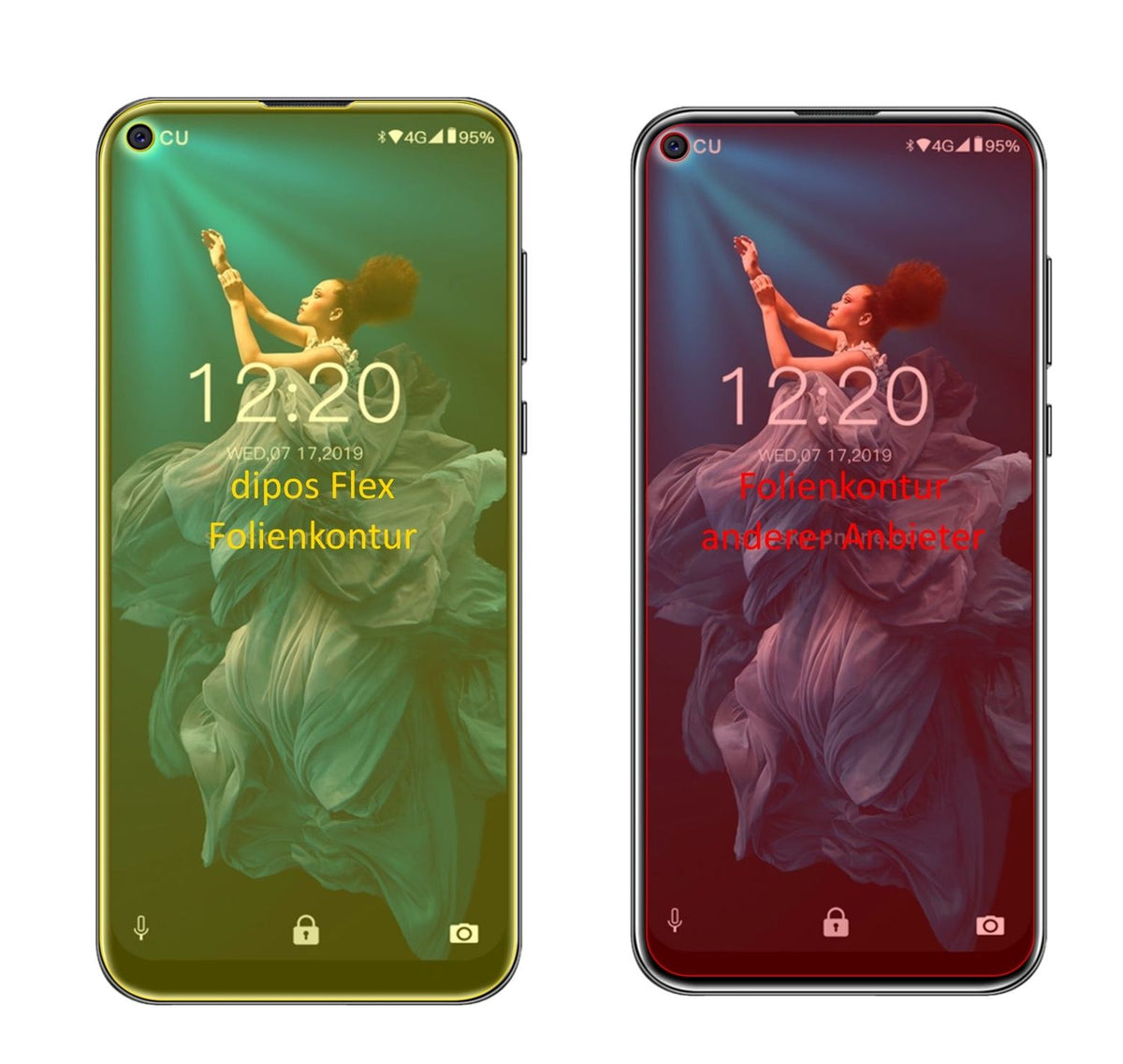 2x 3D Full Cover Schutzfolie für Oukitel C17 Pro