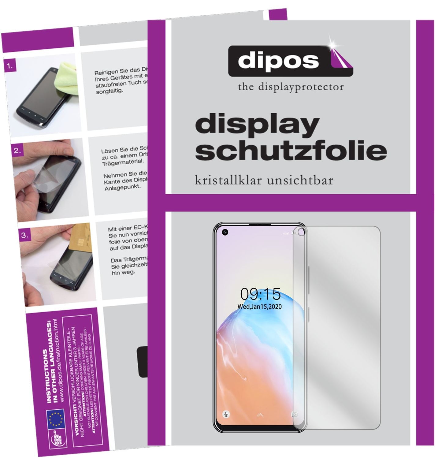 2x Schutzfolie klar für Oukitel C18 Pro Display-Schutzfolie
