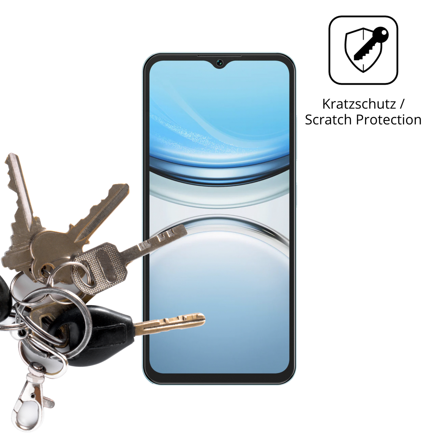 Schutz gegen Kratzer auf dem Oukitel C2 Glas durch Schlüssel oder Ähnliches