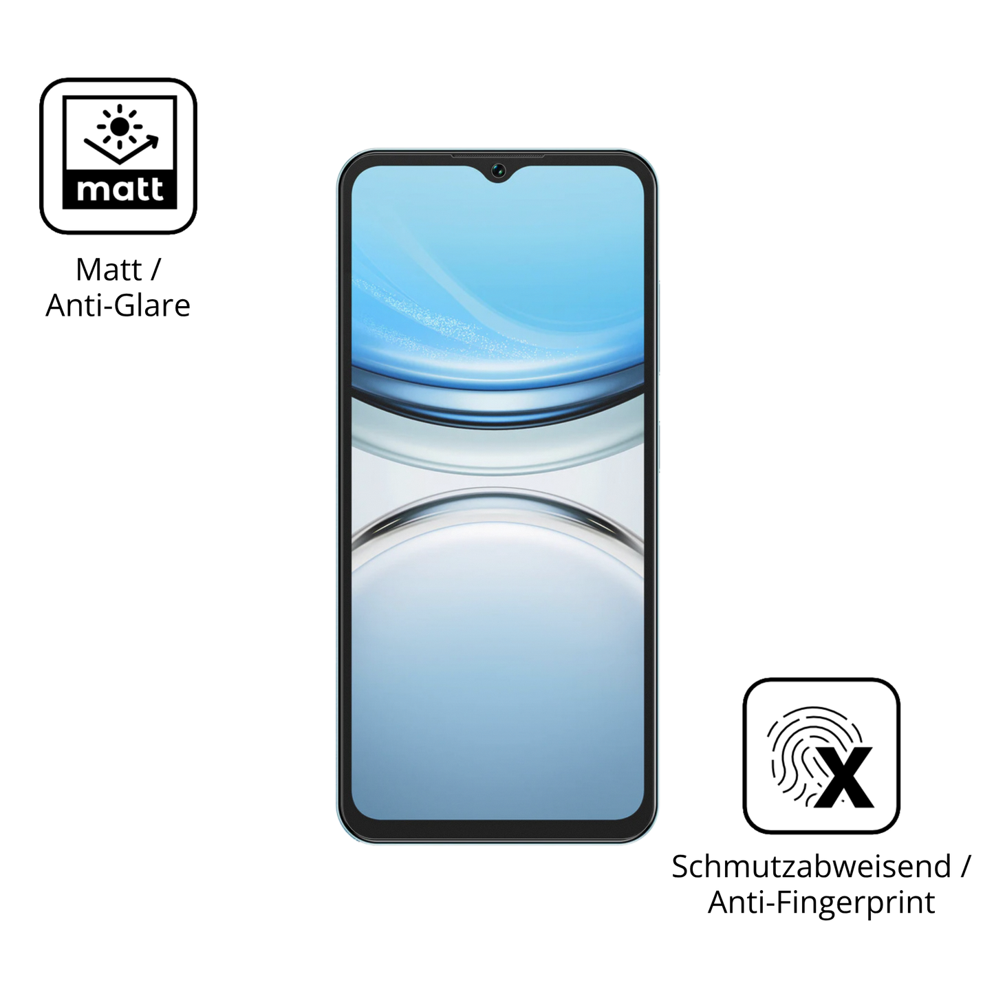 Dünne und entspiegelnde Folie passend zugeschnitten für Oukitel C2