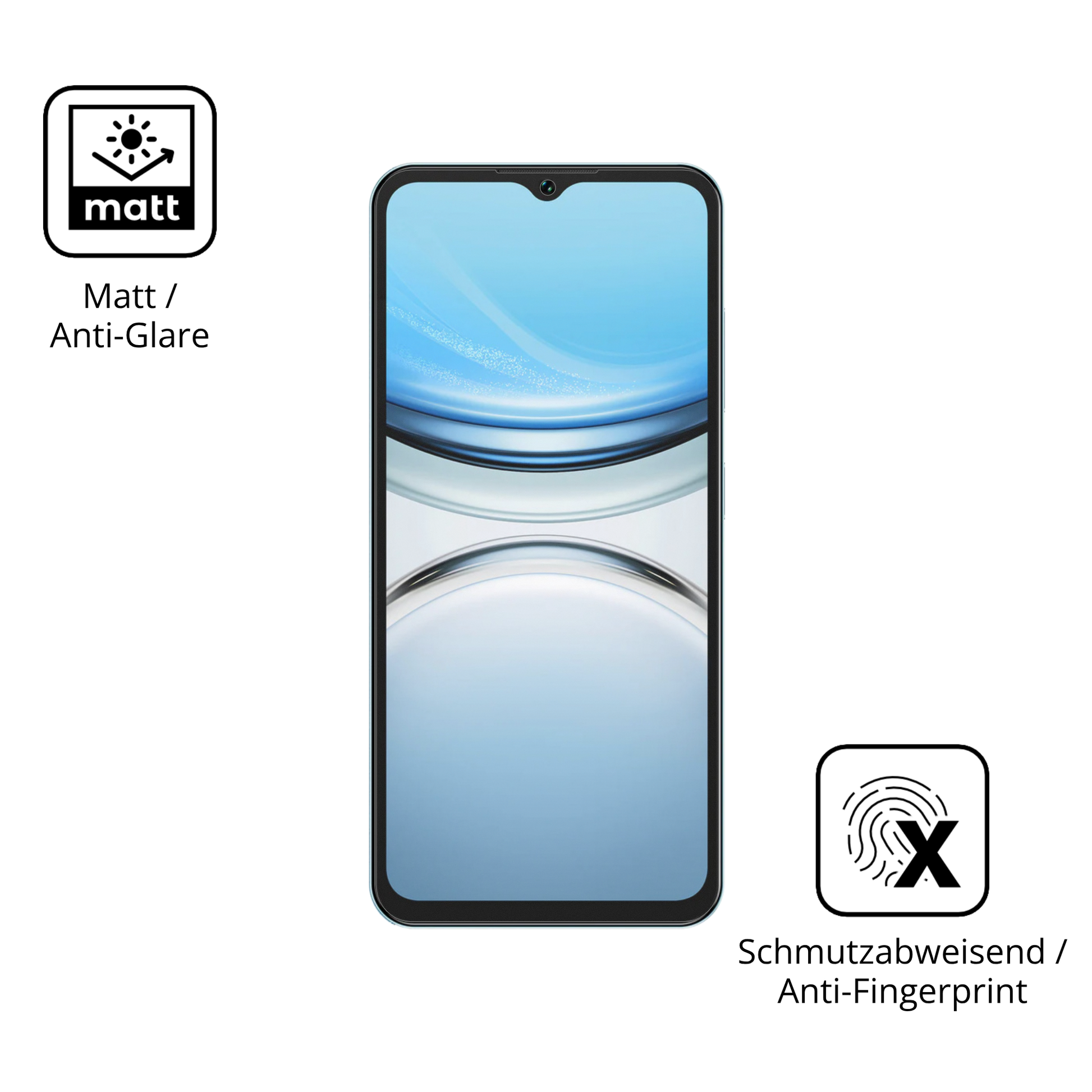 Dünne und entspiegelnde Folie passend zugeschnitten für Oukitel C2