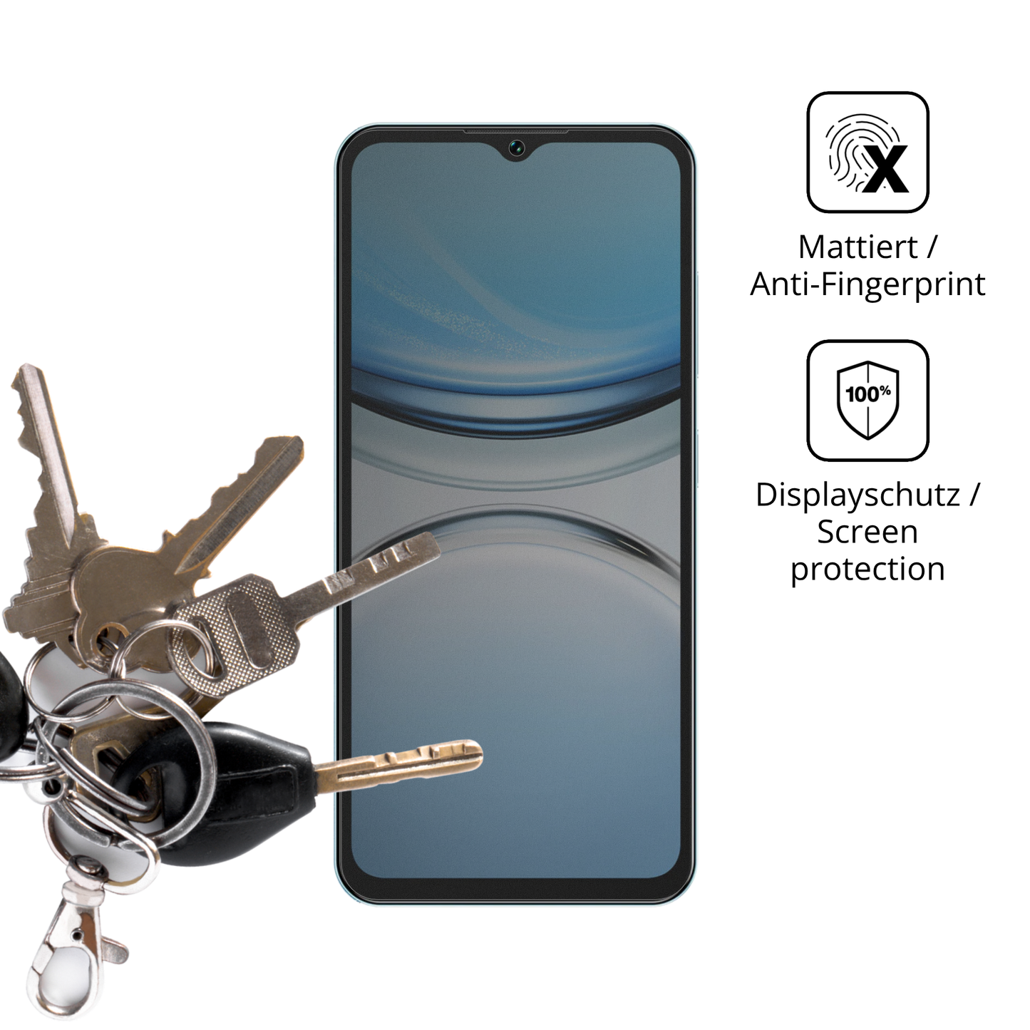 dipos Displayschutz für Oukitel C2, mattierte Oberfläche, Blickschutzfilter und perfekter Passform