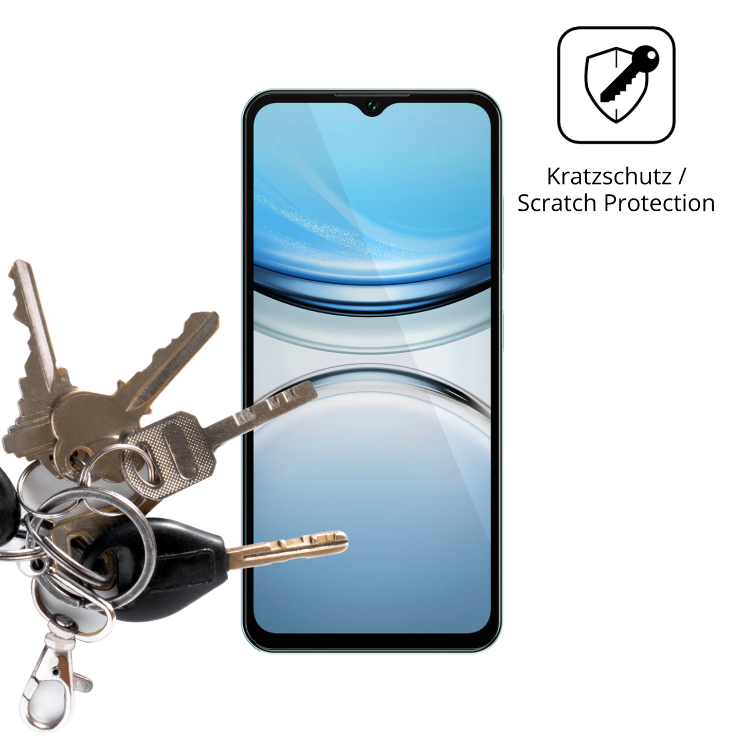 Schutz gegen Kratzer auf dem Oukitel C2 Glas durch Schlüssel oder Ähnliches