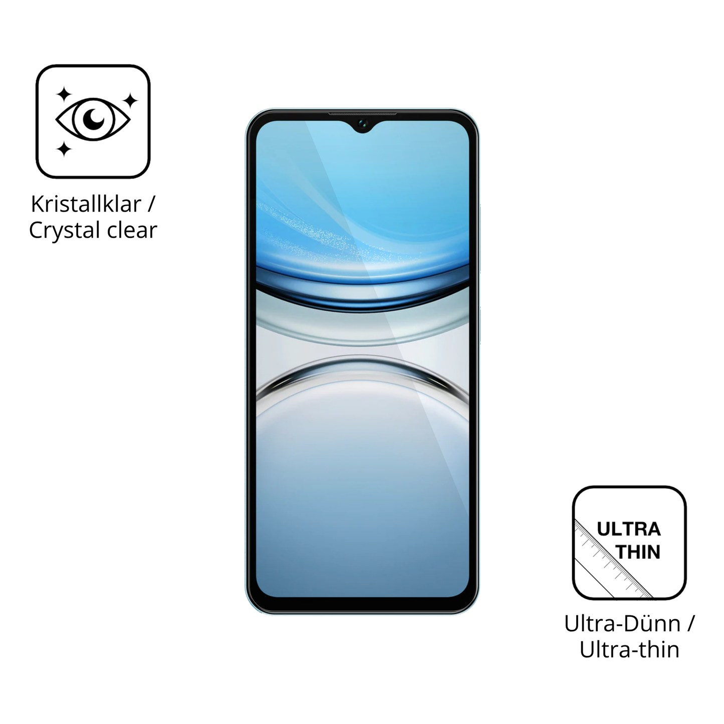 Dünne und klare Folie passend zugeschnitten für Oukitel C2