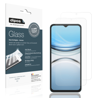 Matte Displayschutzfolie von dipos passend für Oukitel C2, 9H kratzfest und blasenfrei montiert