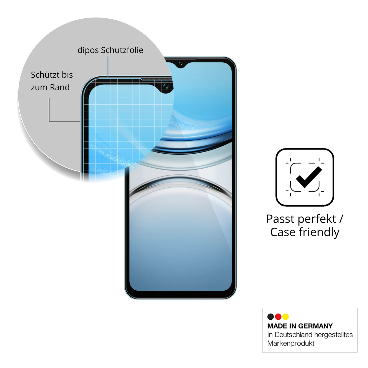 Besonders flexibler Displayschutz mit Anti-Shock-Schicht im Materialmix