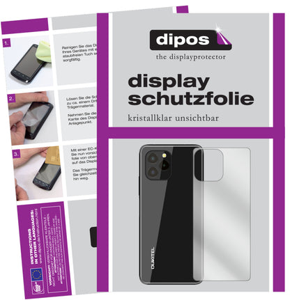 2x Schutzfolie klar für Oukitel C21 Pro Rückseite Display-Schutzfolie