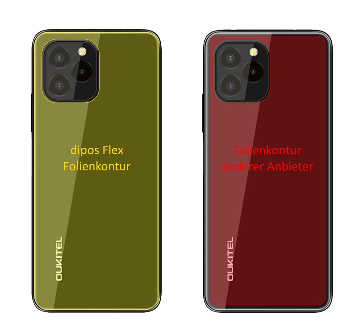2x 3D Full Cover Schutzfolie für Oukitel C21 Pro Rückseite