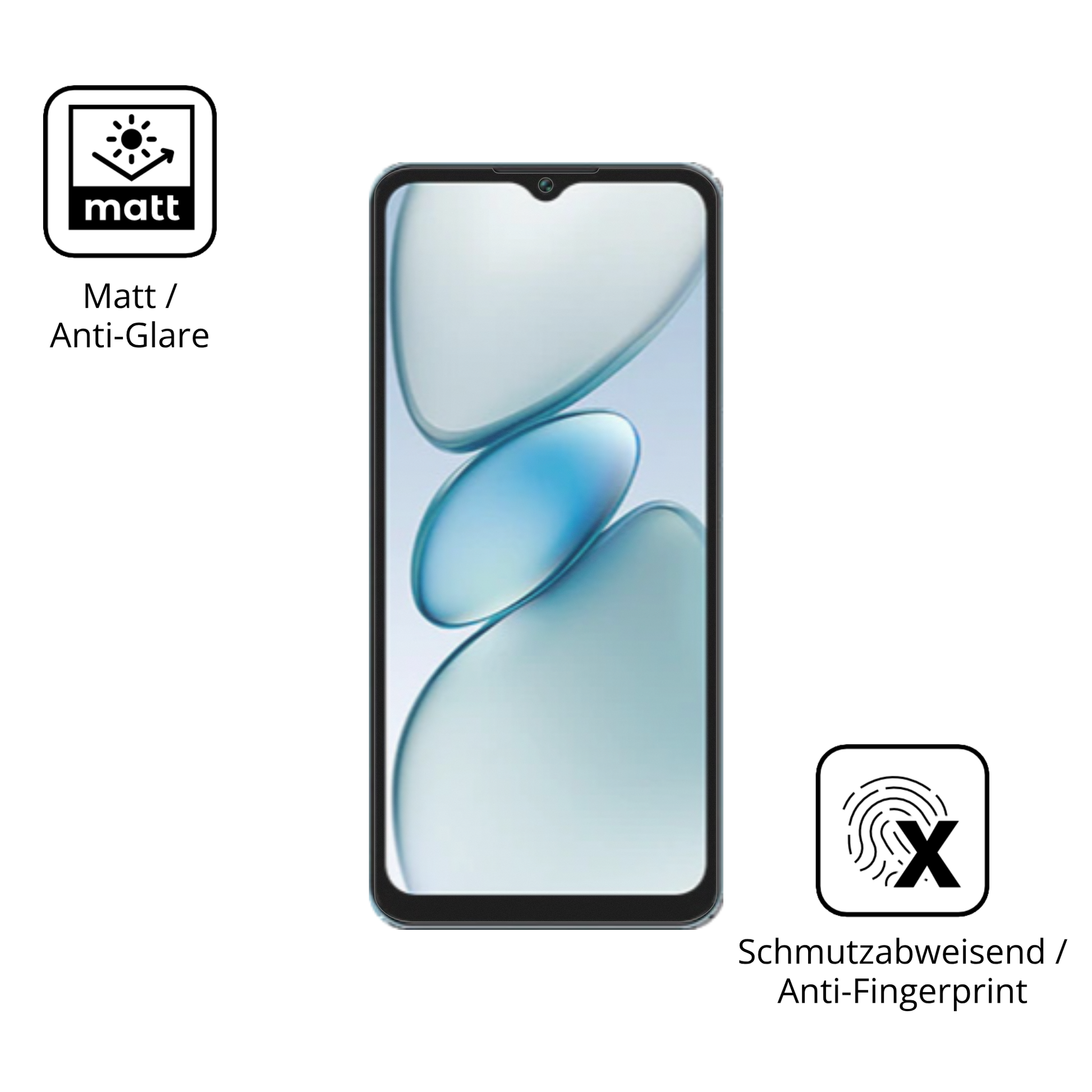 Dünne und entspiegelnde Folie passend zugeschnitten für Oukitel C5