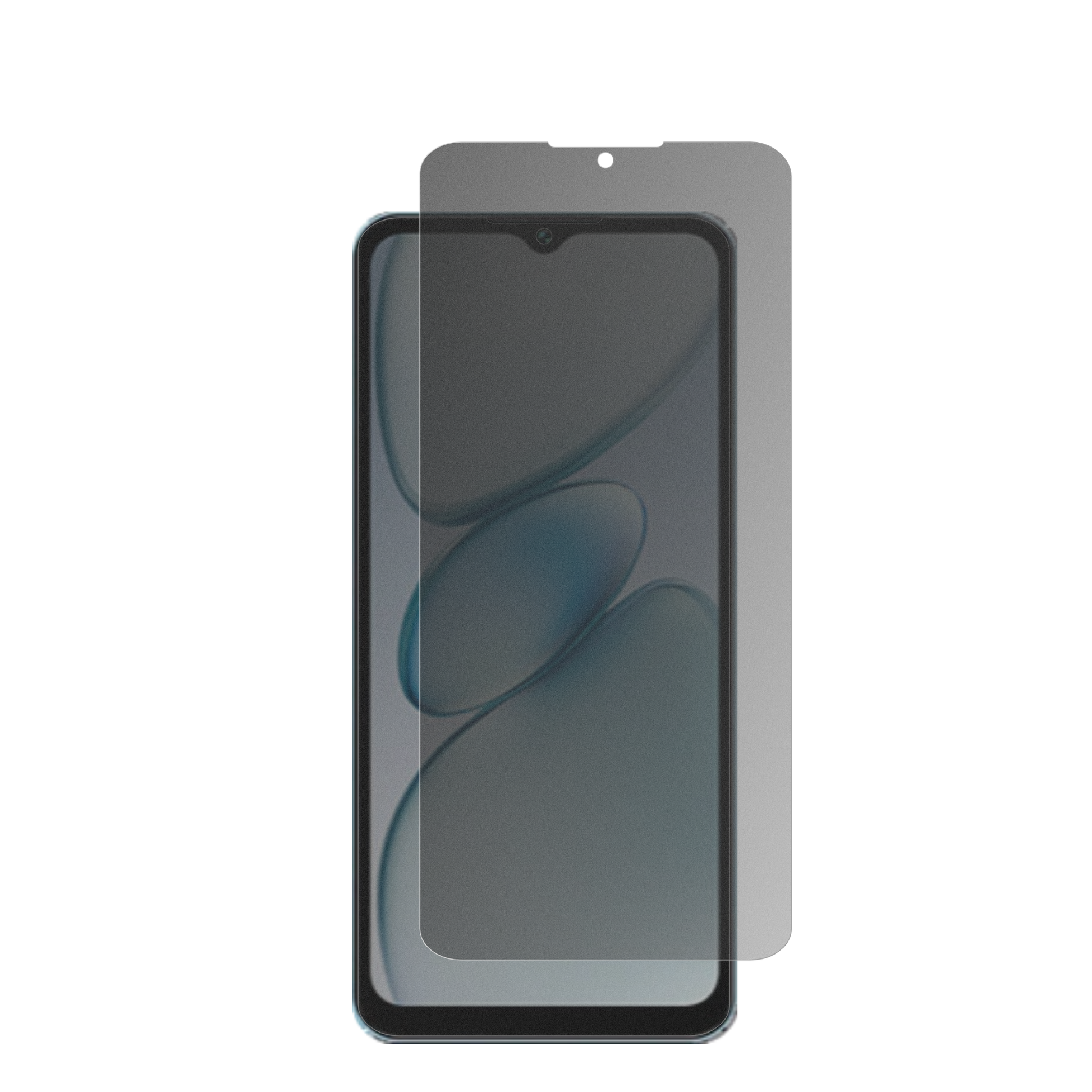 OukitelC5 mit aufgebrachtem dipos Displayschutz, der seitliche Einblicke blockiert