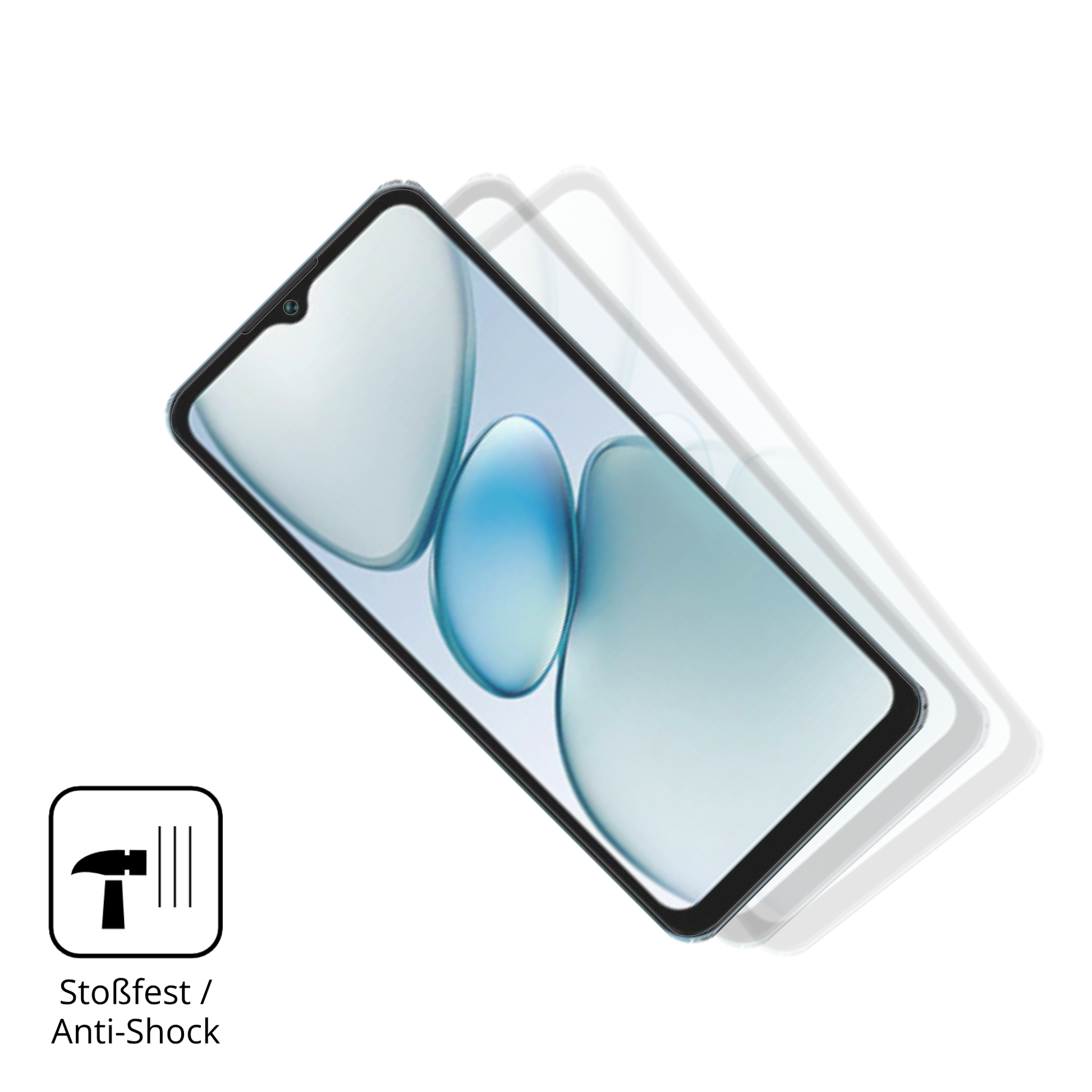 Schutz gegen Kratzer auf dem Oukitel C5 Glas durch Schlüssel, Stöße gegen die Tischkante oder Stürze