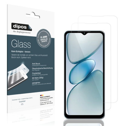 Klare Displayschutzfolie von dipos passend für Oukitel C5, 9H kratzfest und blasenfrei montiert