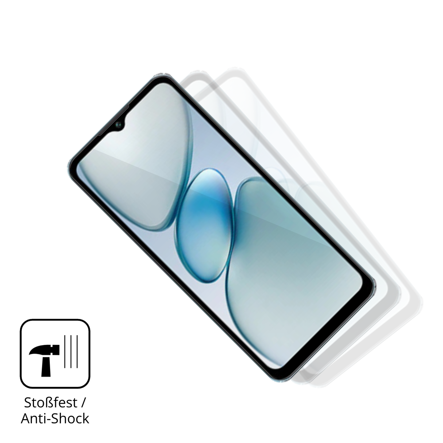 Schutz gegen Kratzer auf dem Oukitel C5 Glas durch Schlüssel, Stöße gegen die Tischkante oder Stürze